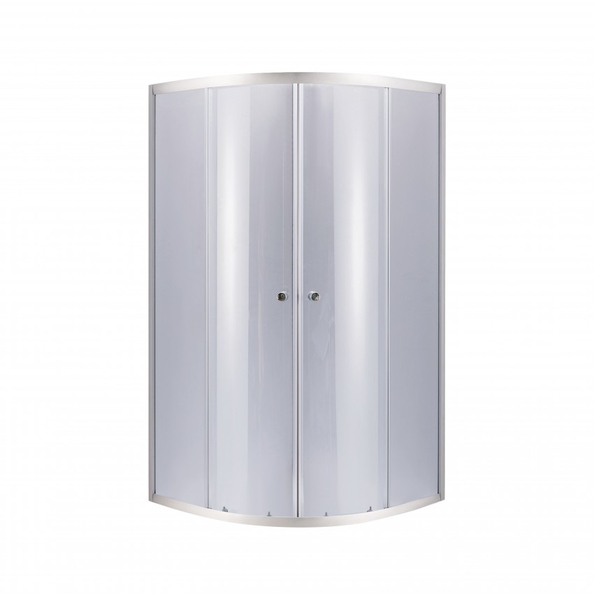 Душова кабіна Latwa SC80x80.SAT.LOW.GR полукругла, для низького піддону, висота 185 см, скло тоноване 4 мм, без піддону Lidz LIDZ