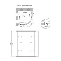 Душова кабіна Latwa SC90x90.SAT.HIGH.GR полукругла, для високого піддону, висота 160 см, скло тоноване 4 мм, без піддону Lidz LIDZ фото 1