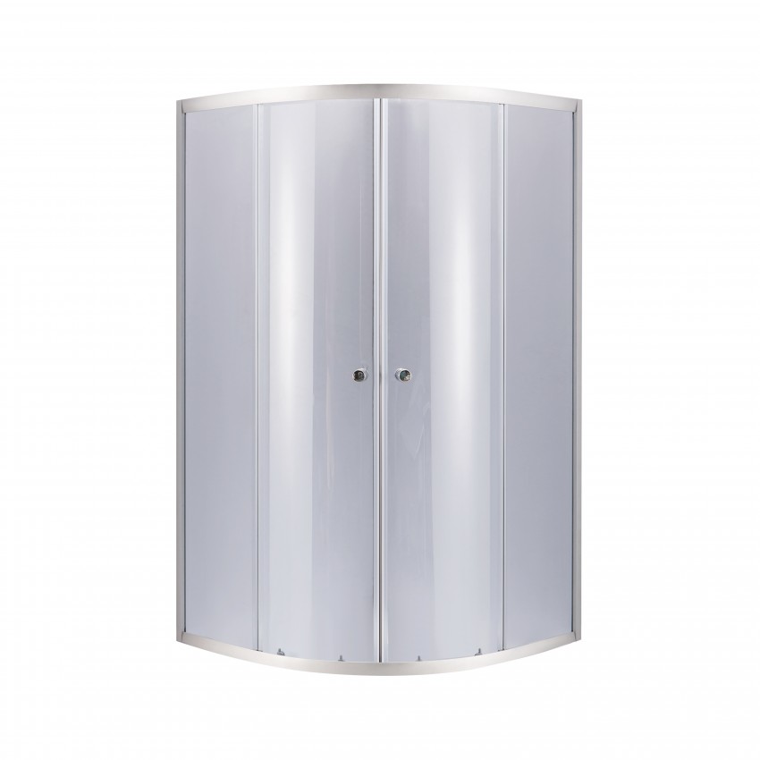 Душова кабіна Latwa SC90x90.SAT.MID.GR полукругла, для середнього піддону, висота 175 см, скло тоноване 4 мм, без піддону Lidz LIDZ