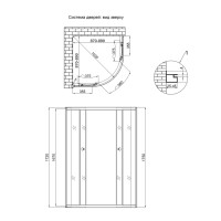 Душова кабіна Latwa SC90x90.SAT.MID.FR полукругла, для середнього піддону, висота 175 см, скло Frost 4 мм, без піддону Lidz LIDZ фото 1