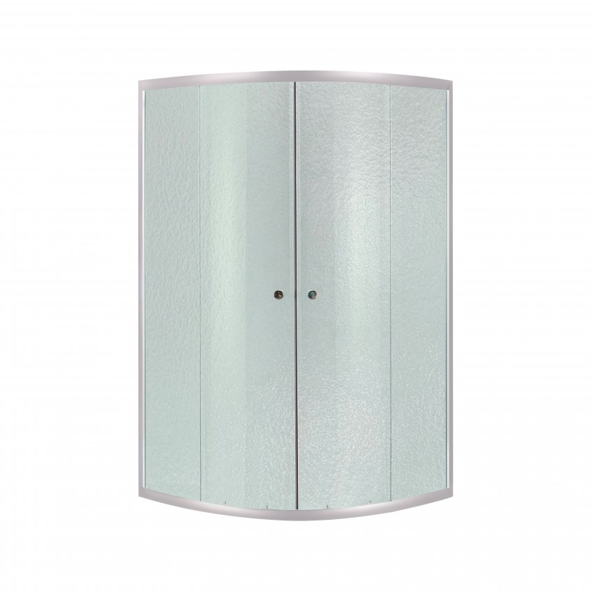 Душова кабіна Latwa SC90x90.SAT.MID.FR полукругла, для середнього піддону, висота 175 см, скло Frost 4 мм, без піддону Lidz LIDZ