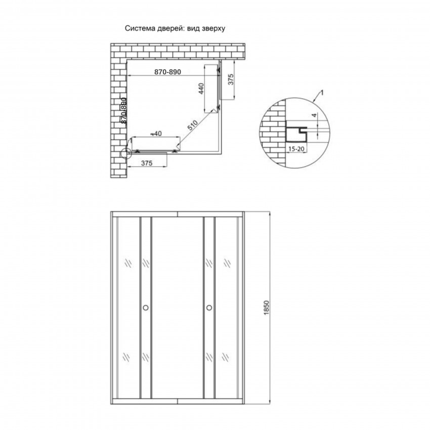 Душова кабіна Wawel SC90x90.SAT.LOW.FR квадратна, для низького піддону, висота 185 см, скло Frost 4 мм, без піддону Lidz LIDZ фото 1