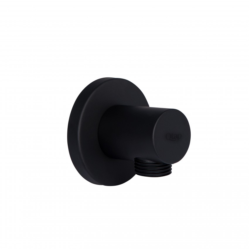 Підключення для шланга Spojeni, Matt Black округле QTCRBB030 Qtap QTAP