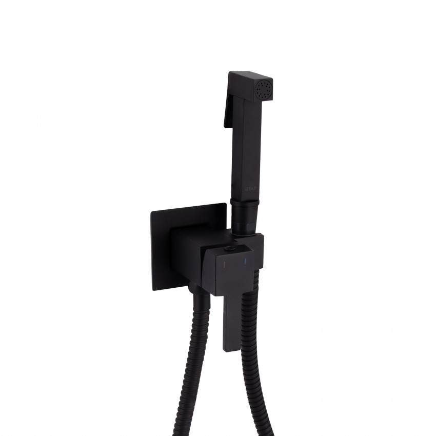 Набір для гігієнічного душу Inspai-Varius, Matt Black (k35) прямокутний QT259710842859NB Qtap QTAP фото 2