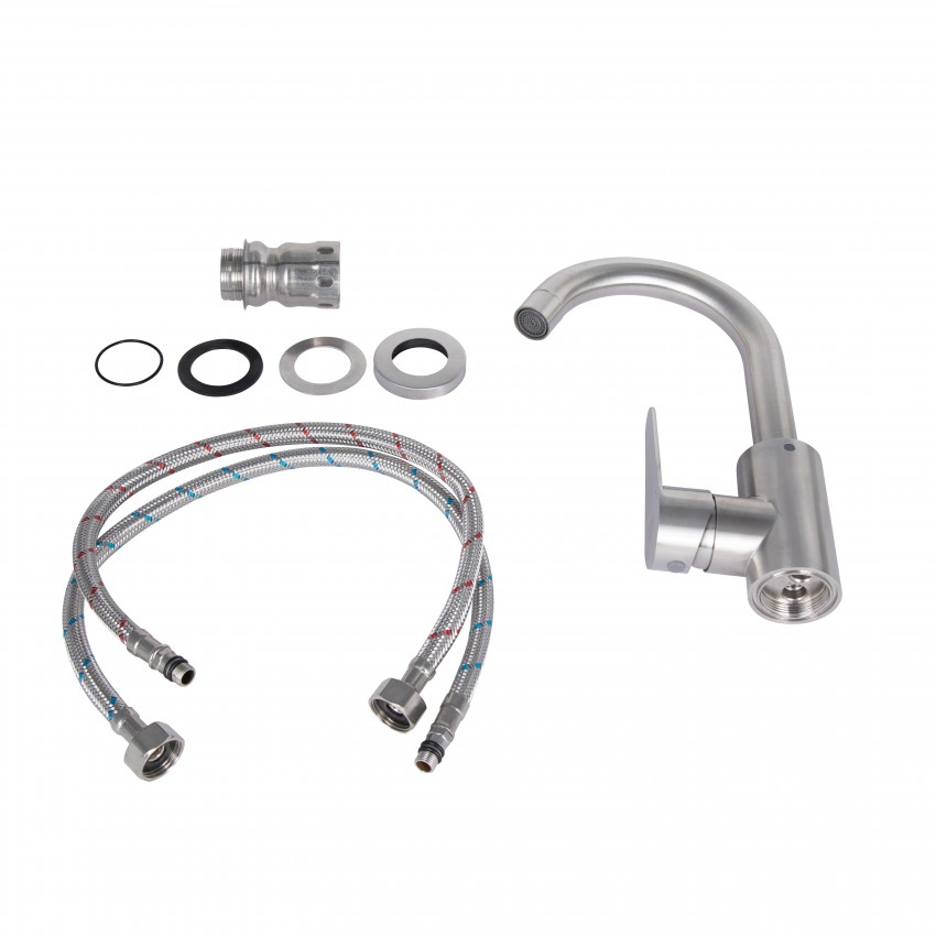 Змішувач для кухні Vida 015F2, Nickel (k35) LDVID015F2NKS43353 Lidz LIDZ фото 2