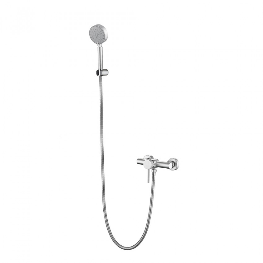 Змішувач для душу Aria 010, Nickel (k35) із душовим гарнітуром LDARI010NKS43361 Lidz LIDZ фото 2