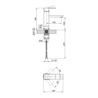 Змішувач для раковини низький Kubis 001F, Black (k35) LDKUB001FBLA43376 Lidz LIDZ фото 1