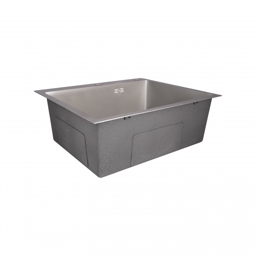 Мийка для кухні інтегрована Handmade H6050G, Brushed Grey PVD, 3,0/1,0 мм, LDH6050GPVD43622 Lidz LIDZ фото 2