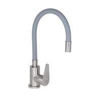 Змішувач для кухні Vida 015F3, Grey (k35) з гнучким виливом LDVID015F3GRE43356 Lidz