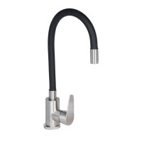 Змішувач для кухні Vida 015F3, Black (k35) з гнучким виливом LDVID015F3BLA43358 Lidz