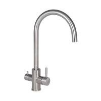 Змішувач для кухні Aria 020F, Nickel (k35) з підключенням для питної води LDARI020FNKS43365 Lidz