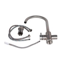 Змішувач для кухні Aria 020F, Nickel (k35) з підключенням для питної води LDARI020FNKS43365 Lidz LIDZ фото 4