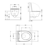 Унітаз підвісний Robin Ultra Quiet 490x365x325 мм, White, з сидінням Slim Duroplast/ Soft-close/ Quick Release QT13332381АSW Qtap QTAP фото 1