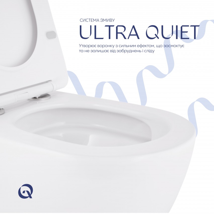 Унітаз підвісний Robin Ultra Quiet 490x365x325 мм, White, з сидінням Slim Duroplast/ Soft-close/ Quick Release QT13332381АSW Qtap QTAP фото 4