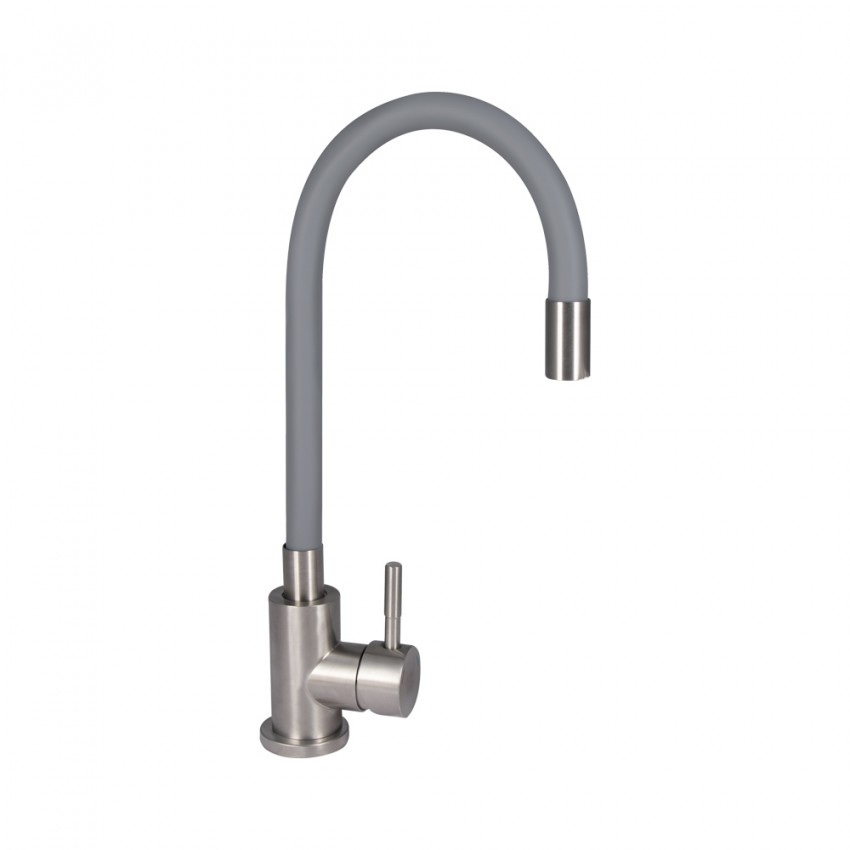 Змішувач для кухні Aria 015F3, Grey (k35) з гнучким виливом LDARI015F3GRE43363 Lidz LIDZ