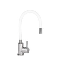 Змішувач для кухні Aria 015F3, White (k35) з гнучким виливом LDARI015F3WHI43362 Lidz