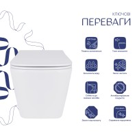 Унітаз підвісний Tern Ultra Quiet 490x365x325 мм, White, з сидінням Slim Duroplast/ Soft-close/ Quick Release QT17332303ASW Qtap QTAP фото 2