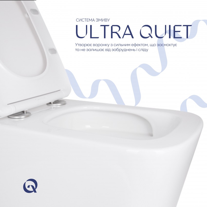 Унітаз підвісний Tern Ultra Quiet 490x365x325 мм, White, з сидінням Slim Duroplast/ Soft-close/ Quick Release QT17332303ASW Qtap QTAP фото 4