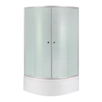 Набір: Душова кабіна Latwa SC90x90.SAT.HIGH.FR напівкругла, скло Frost 4 мм + Душовий піддон Kapielka ST90x90x41, з панеллю Lidz