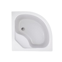Душовий піддон Kapielka ST90x90x41, високий, напівкруглий, з панеллю, діаметр зливу 52 мм Lidz