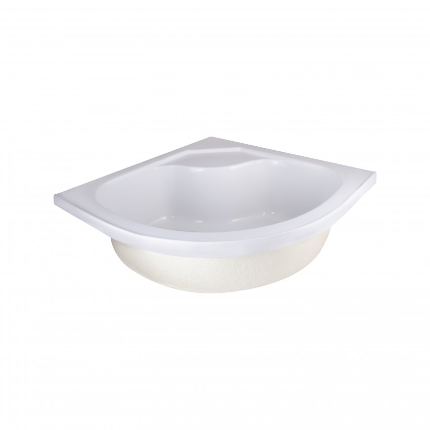 Душовий піддон Kapielka ST80x80x41, високий, напівкруглий, з панеллю, діаметр зливу 52 мм Lidz LIDZ фото 3