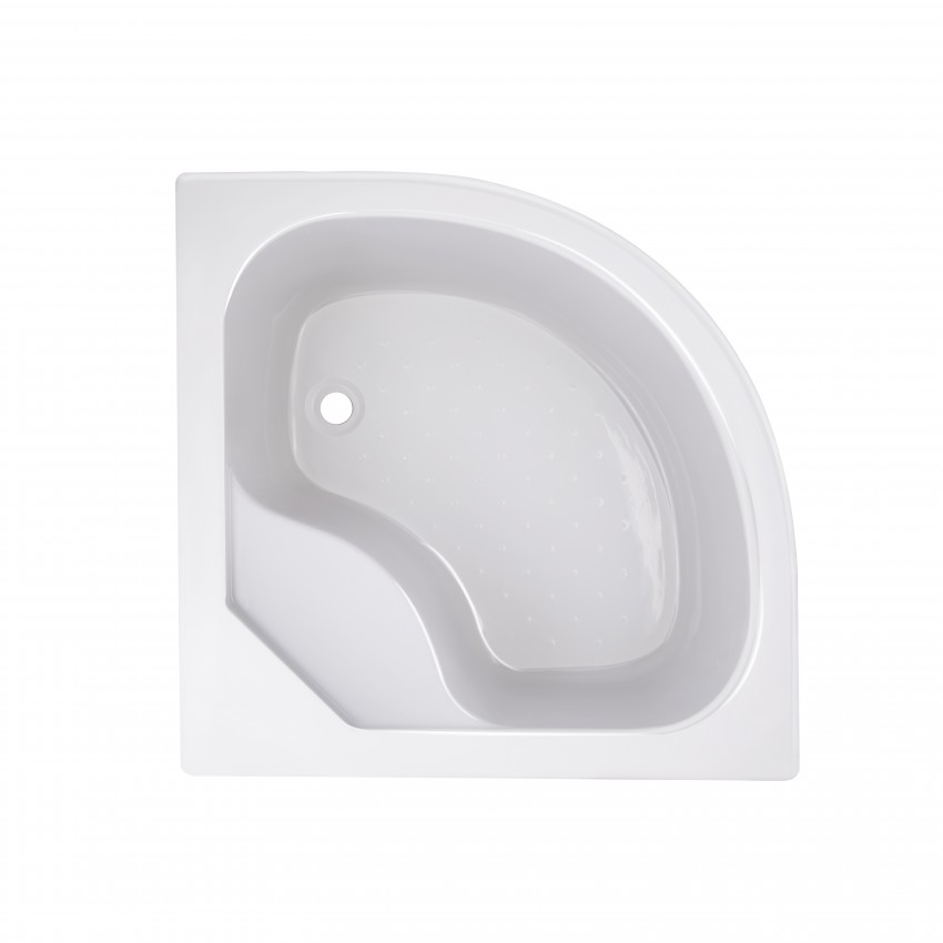 Душовий піддон Kapielka ST80x80x41, високий, напівкруглий, з панеллю, діаметр зливу 52 мм Lidz LIDZ