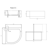 Душовий піддон Kapielka ST90x90x26, середній, напівкруглий, з панеллю, діаметр зливу 52 мм Lidz LIDZ фото 1