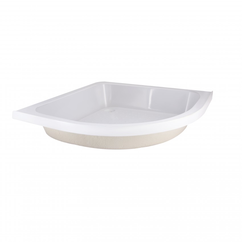 Душовий піддон Kapielka ST90x90x26, середній, напівкруглий, з панеллю, діаметр зливу 52 мм Lidz LIDZ фото 3