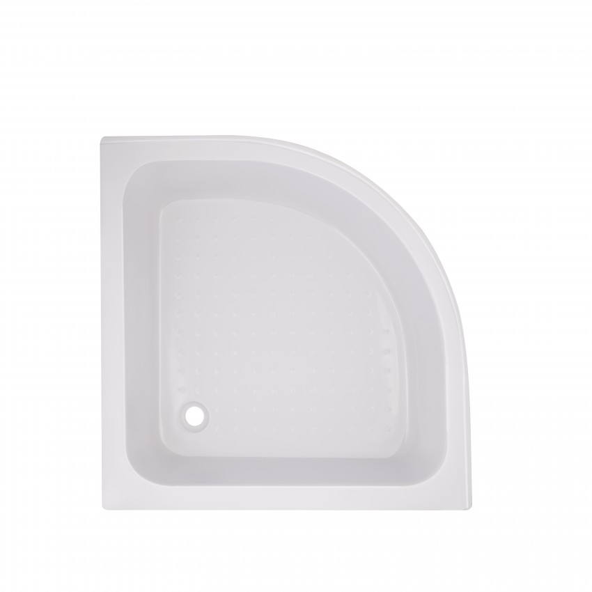 Душовий піддон Kapielka ST90x90x26, середній, напівкруглий, з панеллю, діаметр зливу 52 мм Lidz LIDZ