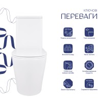 Унітаз підлоговий Scorpio Ultra Quiet 675×365×865 мм, White, з сидінням Slim Duroplast/ Soft-close/ Quick Release QT14222125AUQW Qtap QTAP фото 2