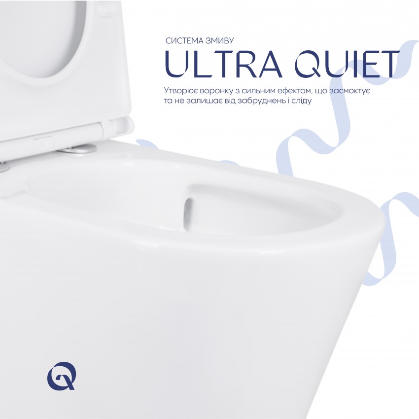 Унітаз підлоговий Scorpio Ultra Quiet 675×365×865 мм, White, з сидінням Slim Duroplast/ Soft-close/ Quick Release QT14222125AUQW Qtap QTAP фото 4