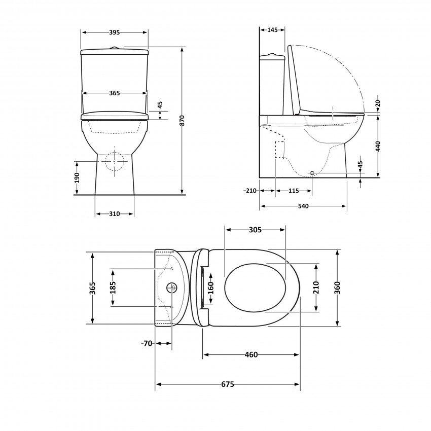 Унітаз підлоговий Scorpio Ultra Quiet 675×365×865 мм, White, з сидінням Slim Duroplast/ Soft-close/ Quick Release QT14222125AUQW Qtap QTAP фото 1