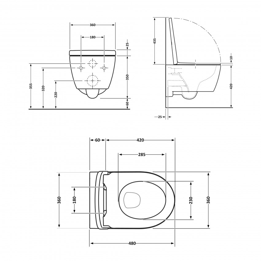 Унітаз підвісний Swan Ultra Quiet 485х360х320 мм, White, з сидінням Slim Duroplast/ Soft-close/ Quick Release QT16335179W Qtap QTAP фото 1