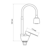 Змішувач для кухні Tani 008F4, Chrome (k40) з гнучким виливом LDTAN008F4CRM44972 Lidz LIDZ фото 1