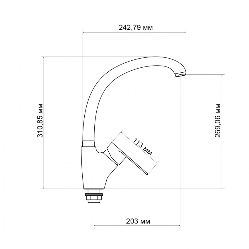 Змішувач для кухні Tani 007F, Chrome (k40) LDTAN007FCRM44970 Lidz LIDZ фото 1