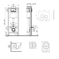 Готове рішення Qtap для ванної кімнати: підвісний унітаз Swan Ultra Quiet + комплект інсталяції Nest 4 в 1 (кругла клавіша Black mat) QTAP фото 1