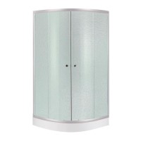 Набір: Душова кабіна Latwa SC90x90.SAT.LOW.FR, напівкругла, скло Frost 4 мм + Душовий піддон Kapielka ST90x90x15 Lidz