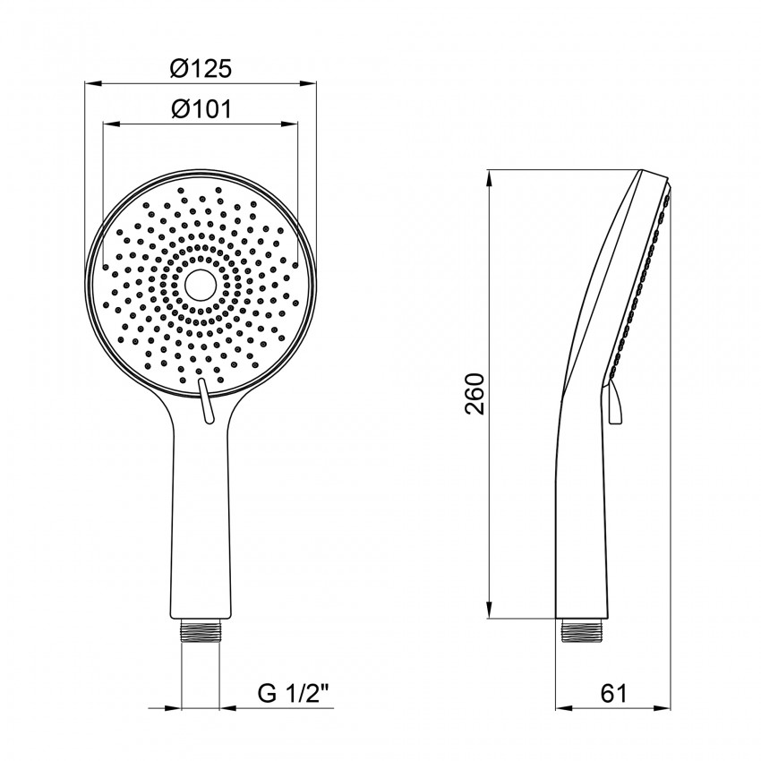 Лійка для ручного душу Rucni, d120 мм, Graphite округла QTRUCA120R3GRP Qtap QTAP фото 1