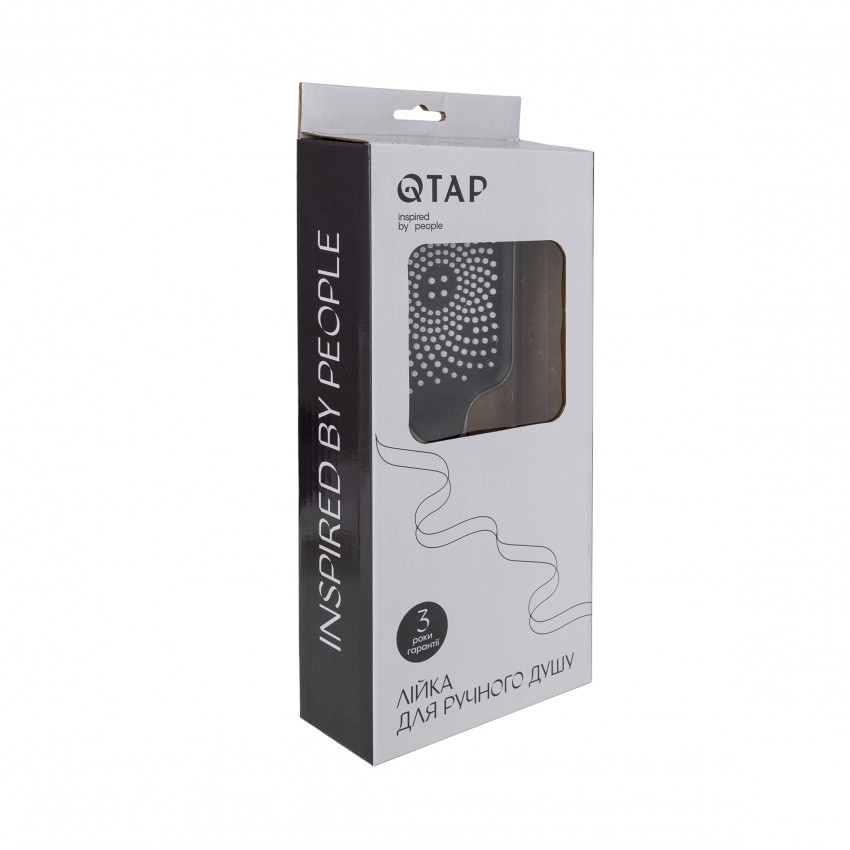 Лійка для ручного душу Rucni, 145x90 мм, Graphite прямокутна QTRUCA145S1GRP Qtap QTAP фото 3