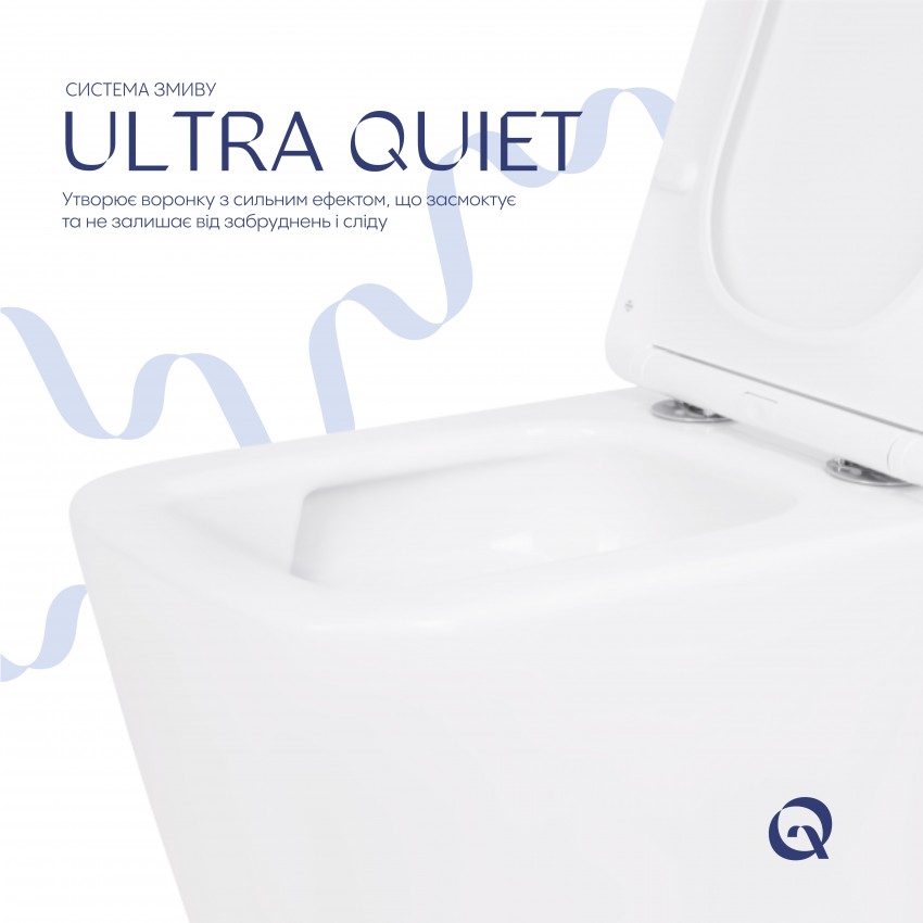 Унітаз підвісний Crow Ultra Quiet 490х360х290 мм, White, з сидінням Slim Duroplast/ Soft-close/ Quick Release QT05335171W Qtap QTAP фото 4