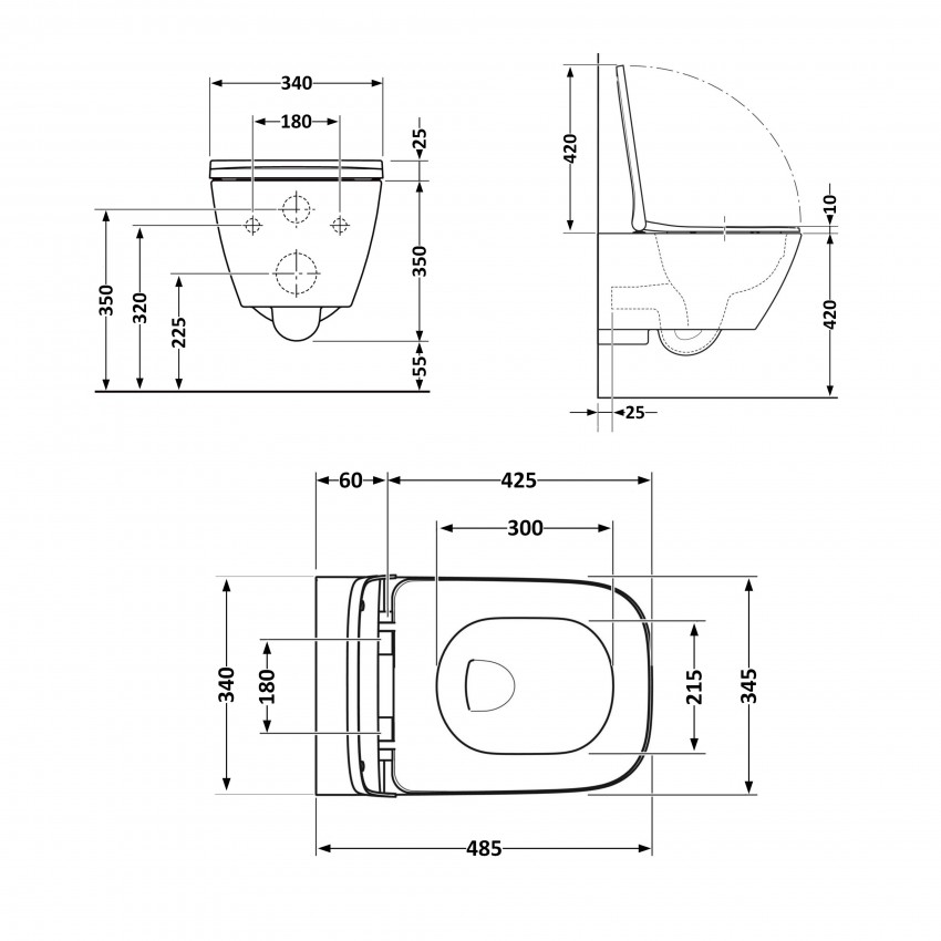 Унітаз підвісний Crow Ultra Quiet 490х360х290 мм, White, з сидінням Slim Duroplast/ Soft-close/ Quick Release QT05335171W Qtap QTAP фото 1