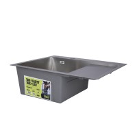 Мийка для кухні інтегрована Handmade H6350R, Brushed Steel, 3,0/1,0 мм, крило праворуч LDH6350BRUR45587 Lidz LIDZ фото 2