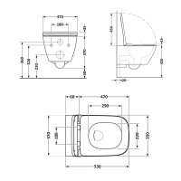 Унітаз підвісний Gemini Ultra Quiet 530х365х373 мм, White, з сидінням Slim Duroplast/ Soft-close/ Quick Release QT2533076EUQW Qtap QTAP фото 1