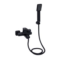 Змішувач для ванни Wawel 006, Black (k35) з душовим гарнітуром LDWAW006BLA45393 Lidz