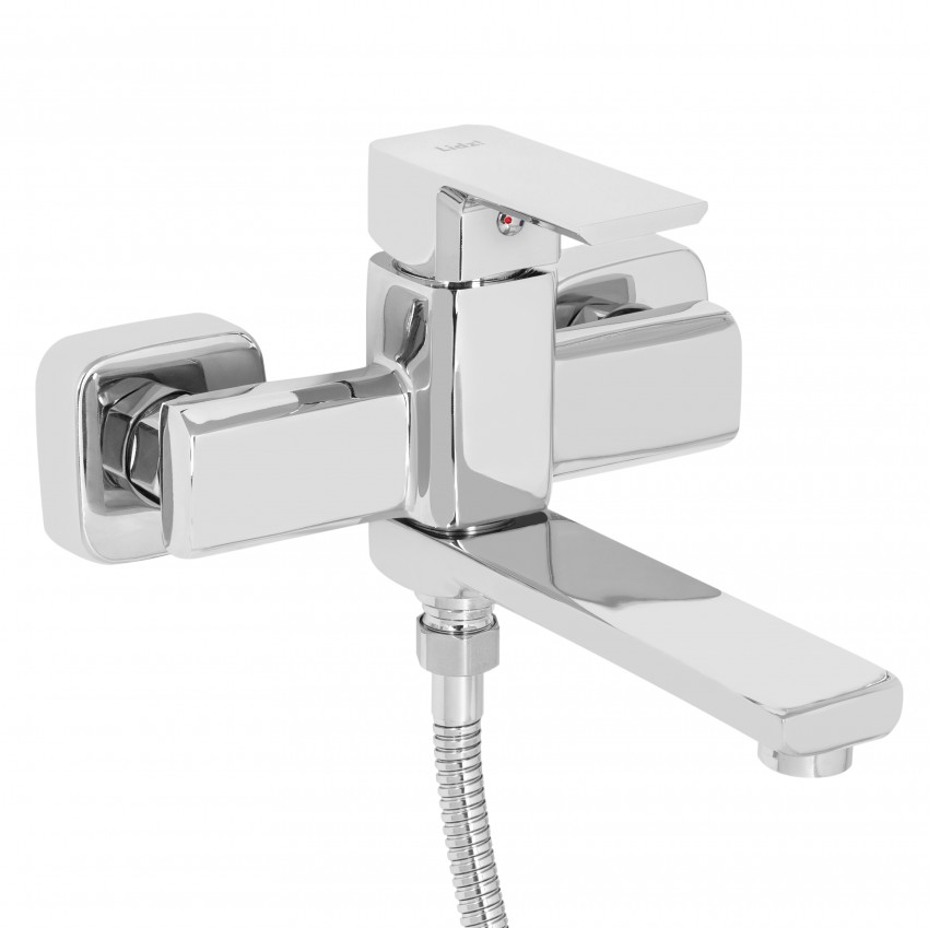 Змішувач для ванни Dozorca 0051, Chrome (k35) з поворотним виливом та душовим гарнітуром LDDOZ0051CRM45404 Lidz LIDZ фото 2