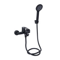 Змішувач для ванни Latwa 006, Black (k35) з душовим гарнітуром LDLAT006BLA45419 Lidz
