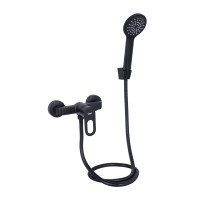 Змішувач для душу Latwa 010, Black (k40) з душовим гарнітуром LDLAT010BLA45421 Lidz