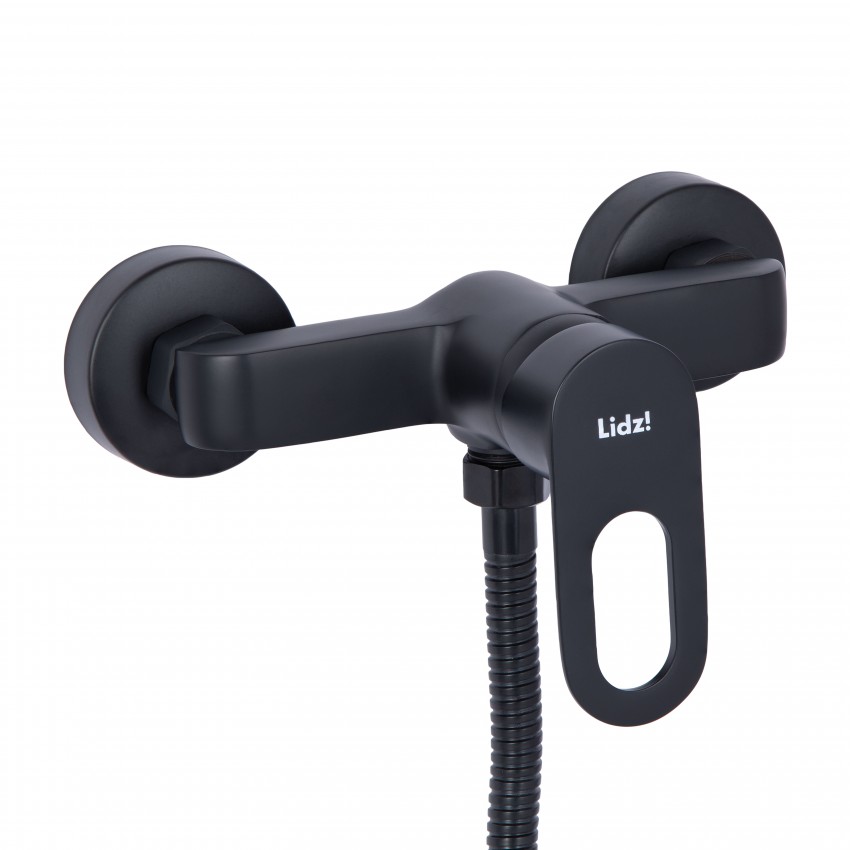 Змішувач для душу Latwa 010, Black (k40) з душовим гарнітуром LDLAT010BLA45421 Lidz LIDZ фото 2