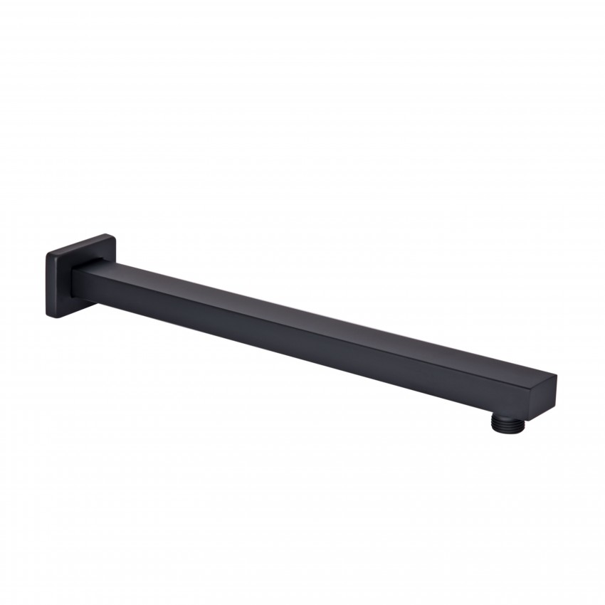 Кронштейн для верхнього душу Trubice, 400 мм, Matt Black прямокутний QTTRU120BLM45929 Qtap QTAP