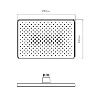 Лійка для верхнього душу Hlavova, 280x190 мм, Matt Black прямокутна QTHLA107BLM45947 Qtap QTAP фото 1